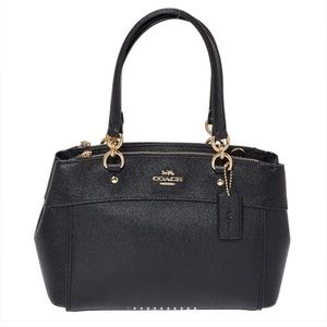 Coach Black Leather Mini Brooke Carryall Satchel